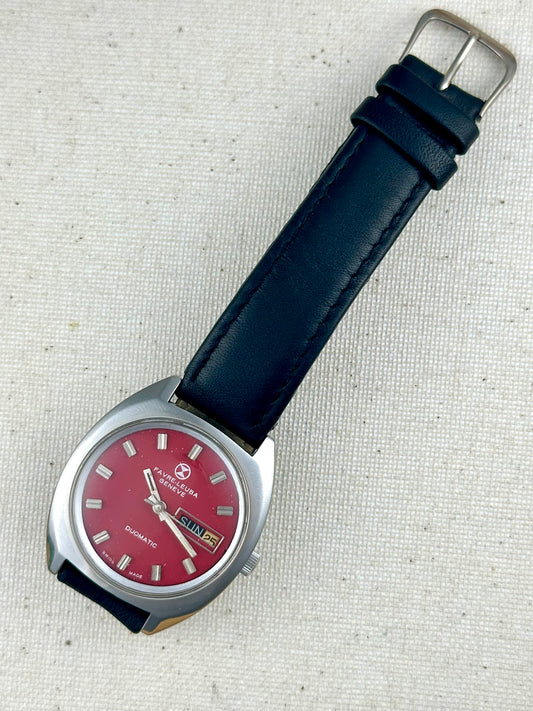 Favre Leuba Day Date Red Vintage