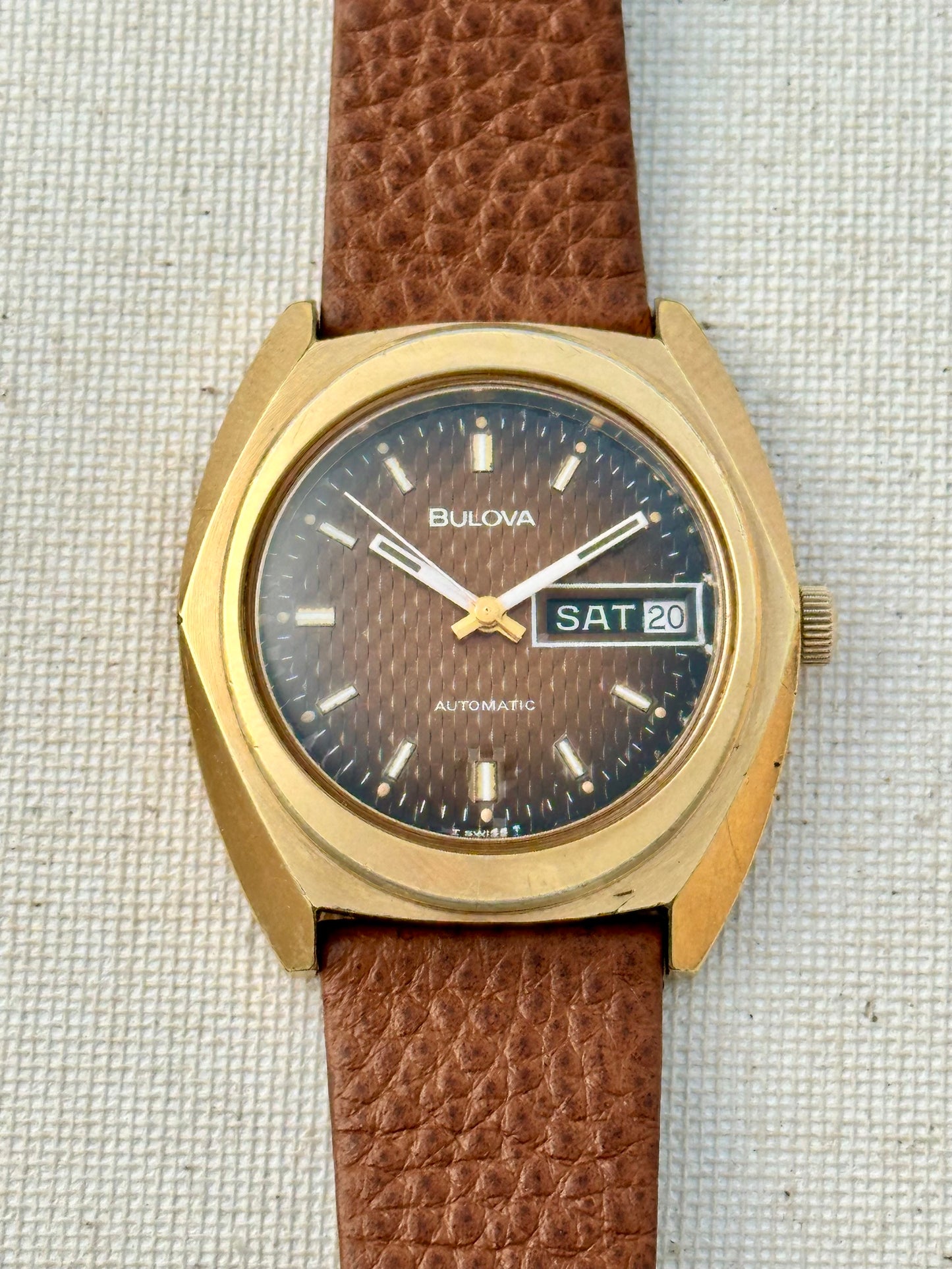 Bulova Carbon Fiber Crosshatch Dial Vintage