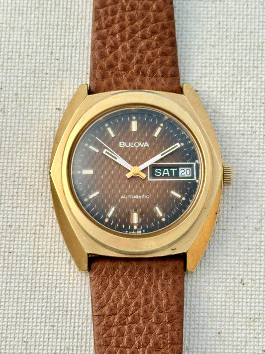Bulova Carbon Fiber Crosshatch Dial Vintage