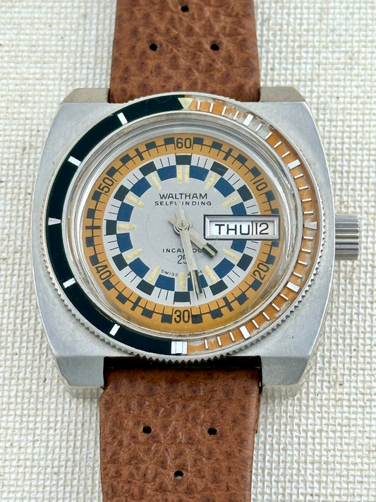 Waltham Rally Diver Day Date Vintage