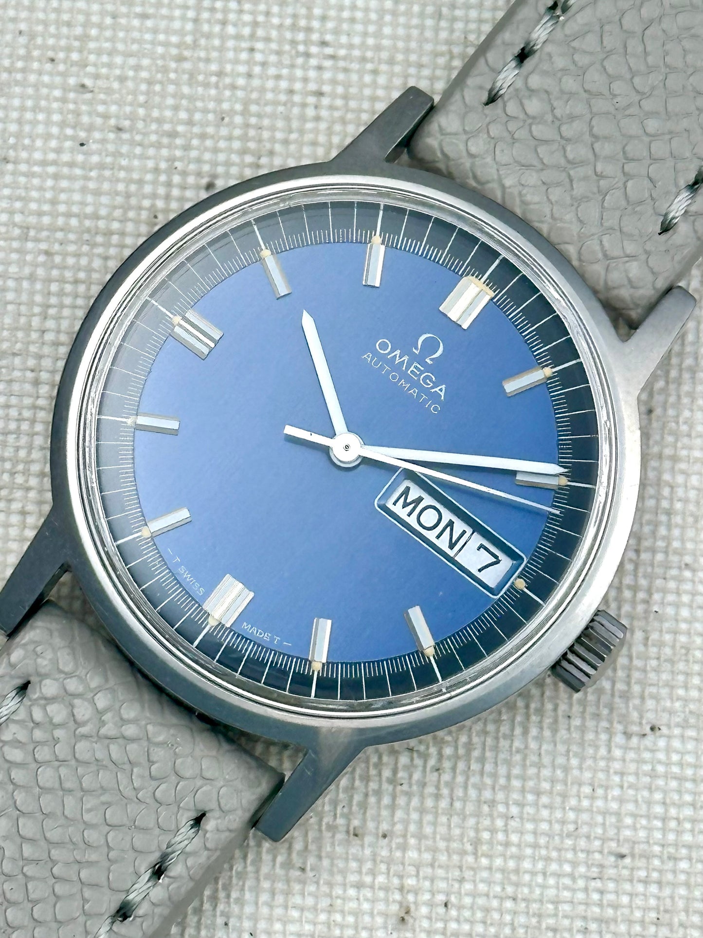 Omega Steel Blue Day Date Vintage