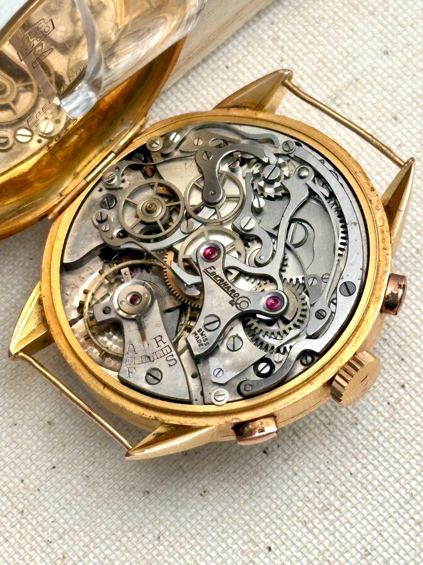 Eberhard 18k Gold Tri-Compax 1947 Vintage