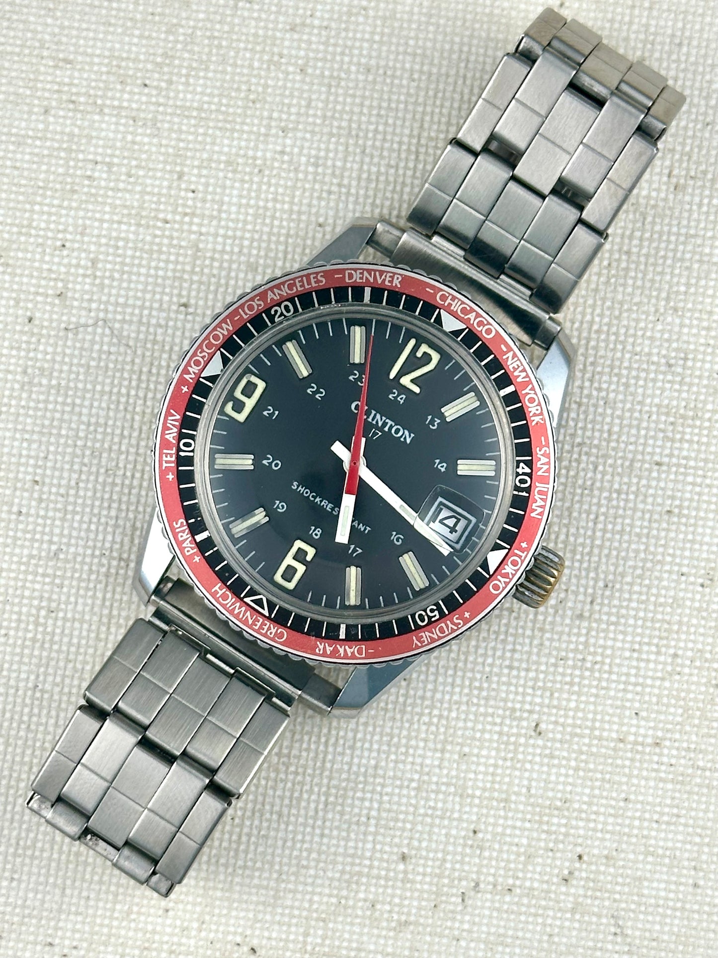 Clinton World Time Dive Vintage
