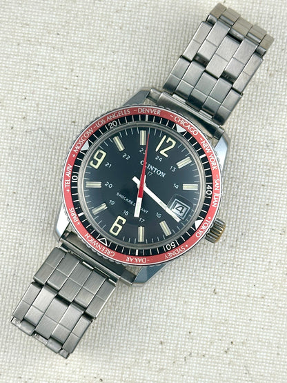 Clinton World Time Dive Vintage