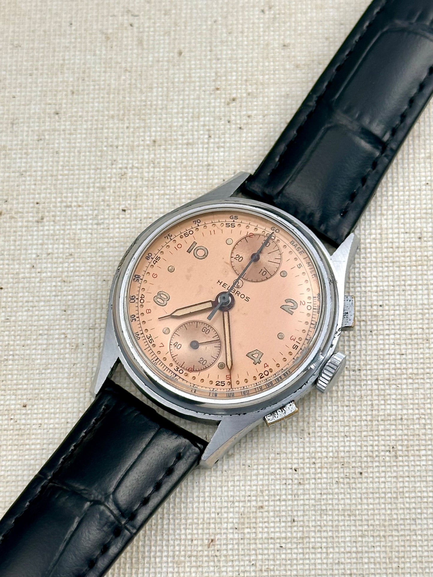 Helbros Copper Dial "up down" Chronograph Vintage