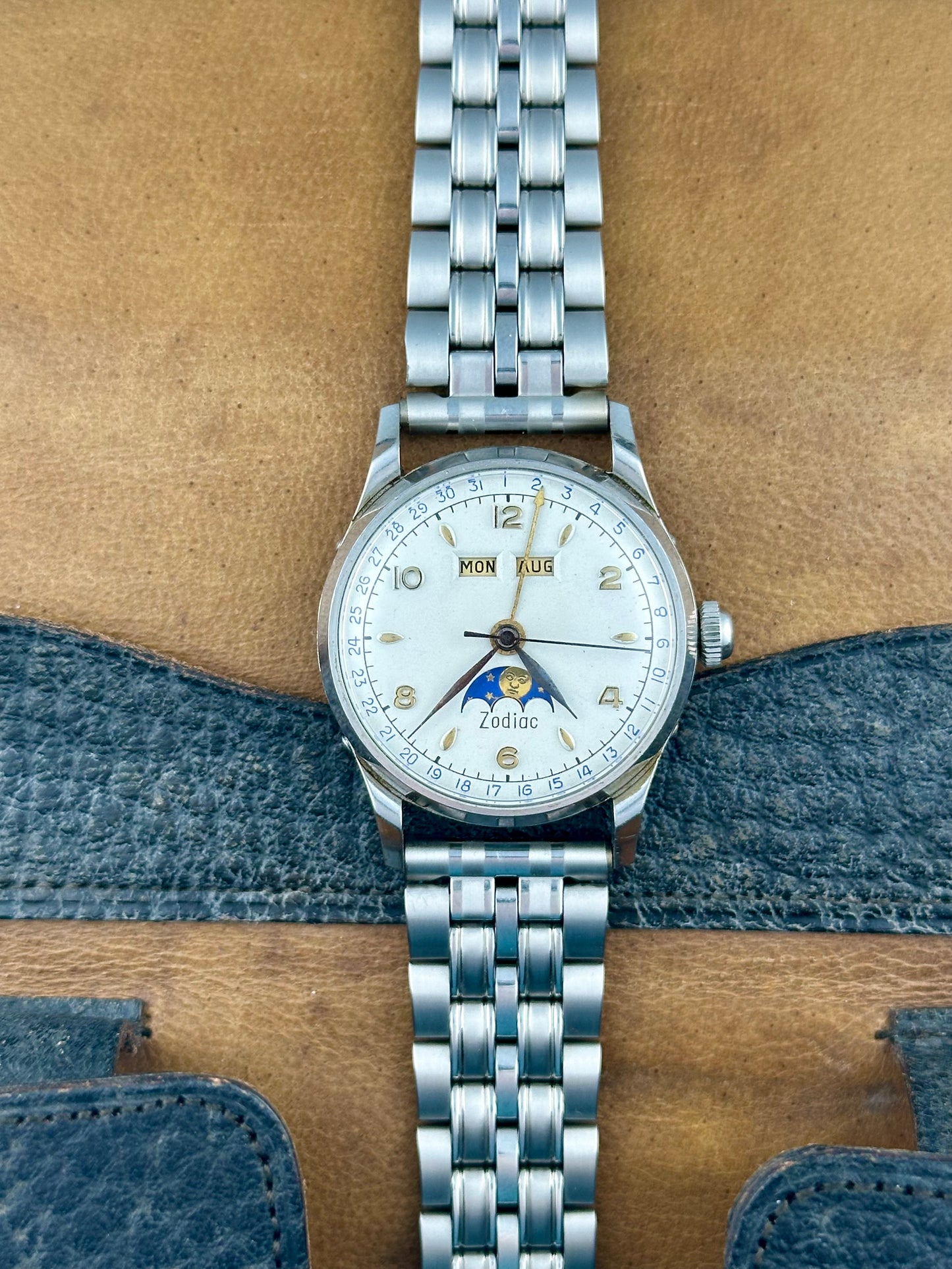 Zodiac Triple Calendar Moonphase Vintage