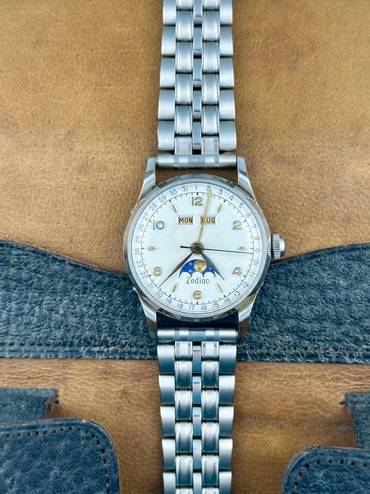 Zodiac Triple Calendar Moonphase Vintage