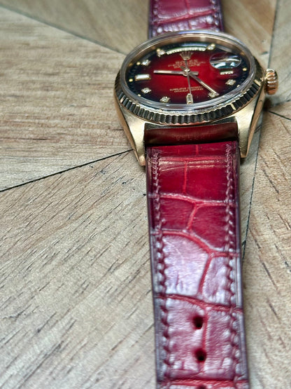 Rolex 18k Pink Gold - Day Date - Oxblood Vignette Diamond Dial Vintage