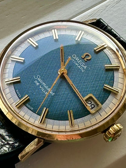 Omega Seamaster De Ville Electric Blue Singer Linen Dial Vintage