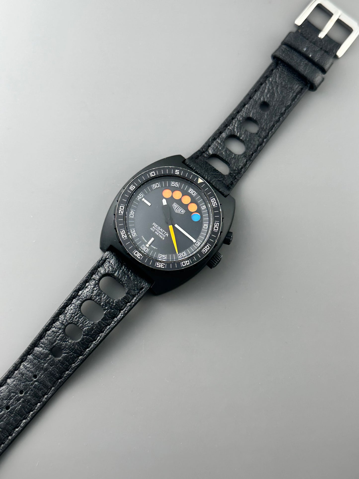 Heuer Regatta Black PVD Vintage