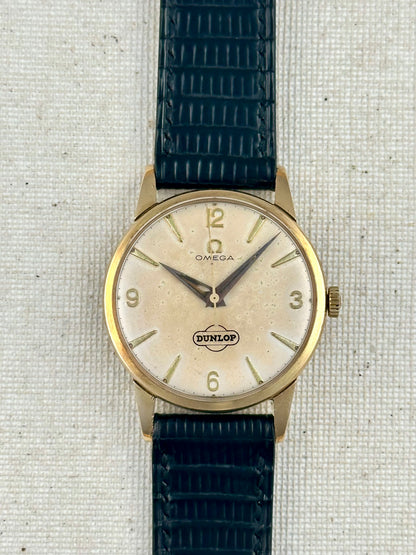 Omega "Dunlop" 9k Solid Gold Presentation Watch VIntage
