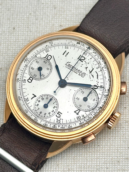 Eberhard 18k Gold Tri-Compax 1947 Vintage