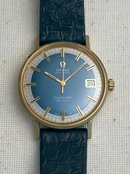 Omega Seamaster De Ville Electric Blue Singer Linen Dial Vintage