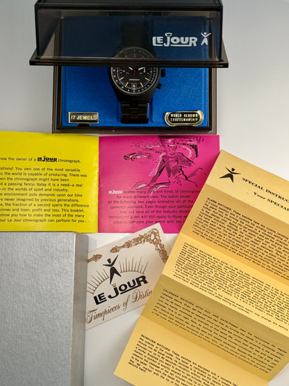LeJour PVD Chrono Box and Papers NOS Vintage