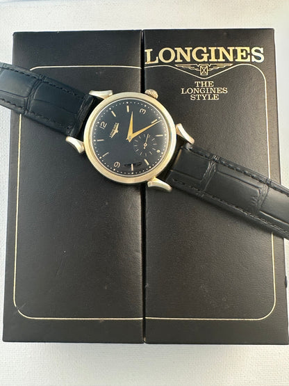 Longines Calatrava Small Seconds Black Dial w/Box Vintage