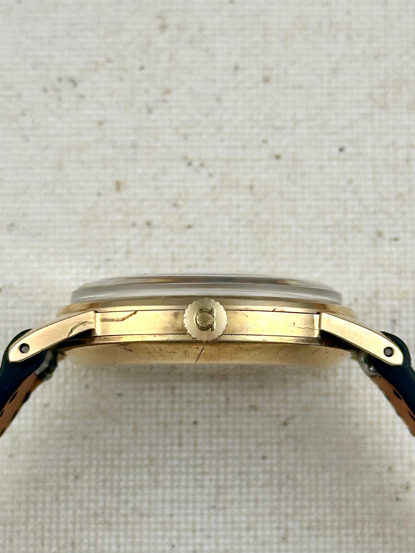Omega "Dunlop" 9k Solid Gold Presentation Watch VIntage