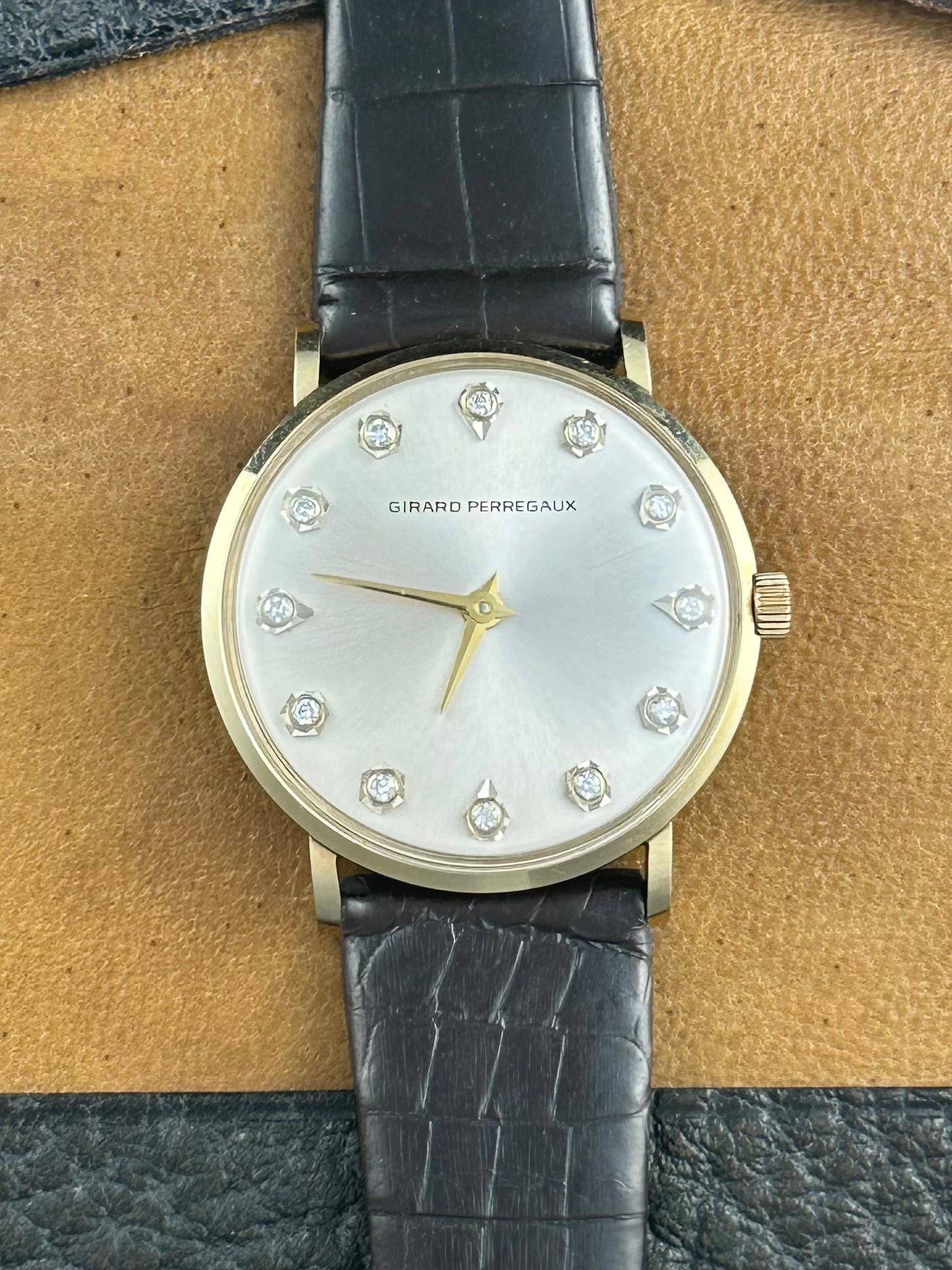 Girard Perregaux 14k Diamond Dial Vintage
