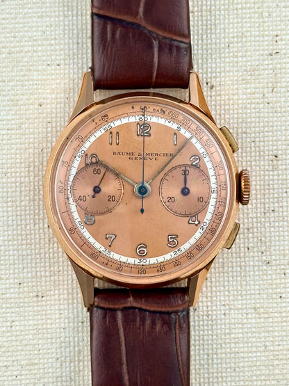 Baume Mercier Chronograph 14k Rose Gold vintage