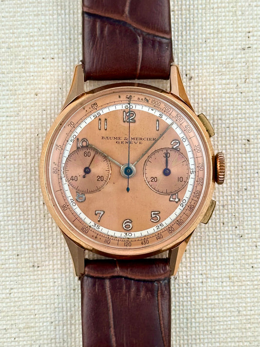 Baume Mercier Chronograph 14k Rose Gold vintage