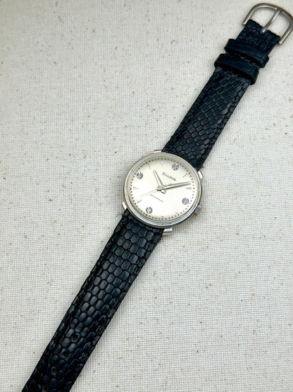 Bulova 10k White GF Diamond Dial Vintage