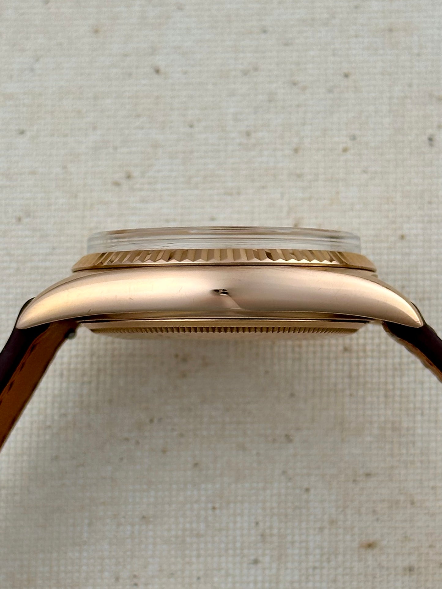Rolex 18k Pink Gold - Day Date - Oxblood Vignette Diamond Dial Vintage