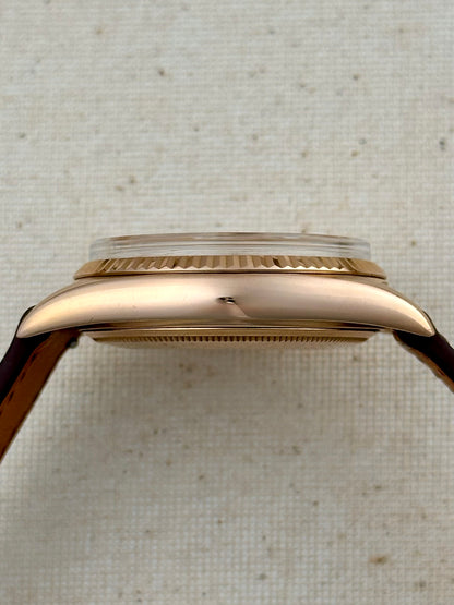 Rolex 18k Pink Gold - Day Date - Oxblood Vignette Diamond Dial Vintage