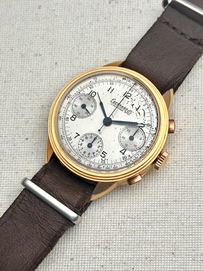 Eberhard 18k Gold Tri-Compax 1947 Vintage