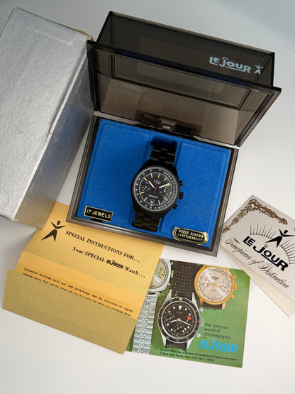 LeJour PVD Chrono Box and Papers NOS Vintage