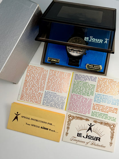 LeJour PVD Chrono Box and Papers NOS Vintage