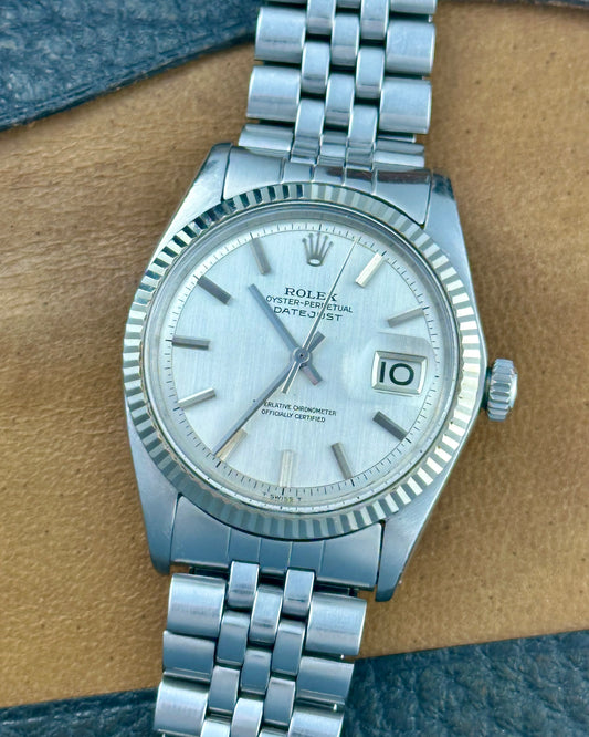 Rolex Datejust Silver Linen Dial c.1964 Vintage