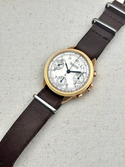 Eberhard 18k Gold Tri-Compax 1947 Vintage