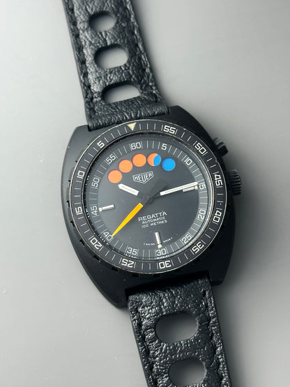 Heuer Regatta Black PVD Vintage