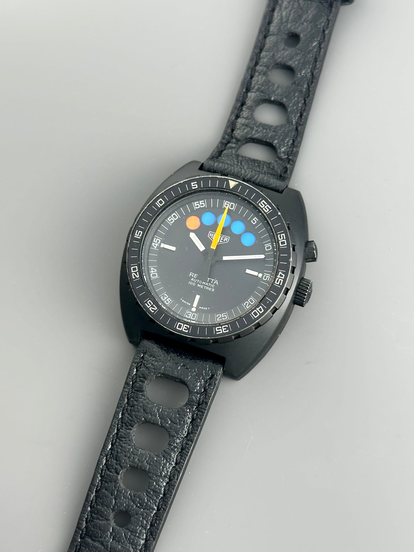 Heuer Regatta Black PVD Vintage