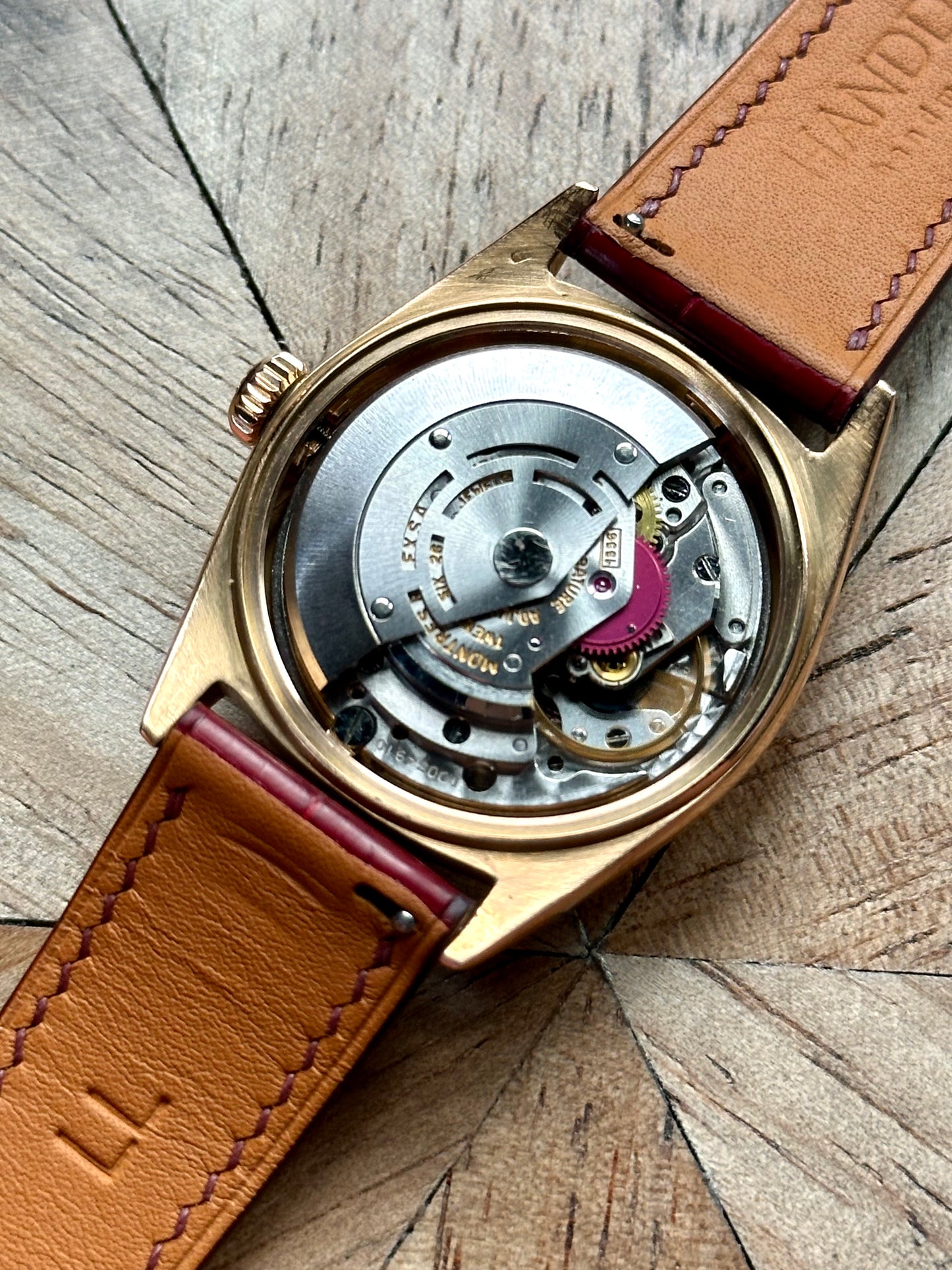 Rolex 18k Pink Gold - Day Date - Oxblood Vignette Diamond Dial Vintage