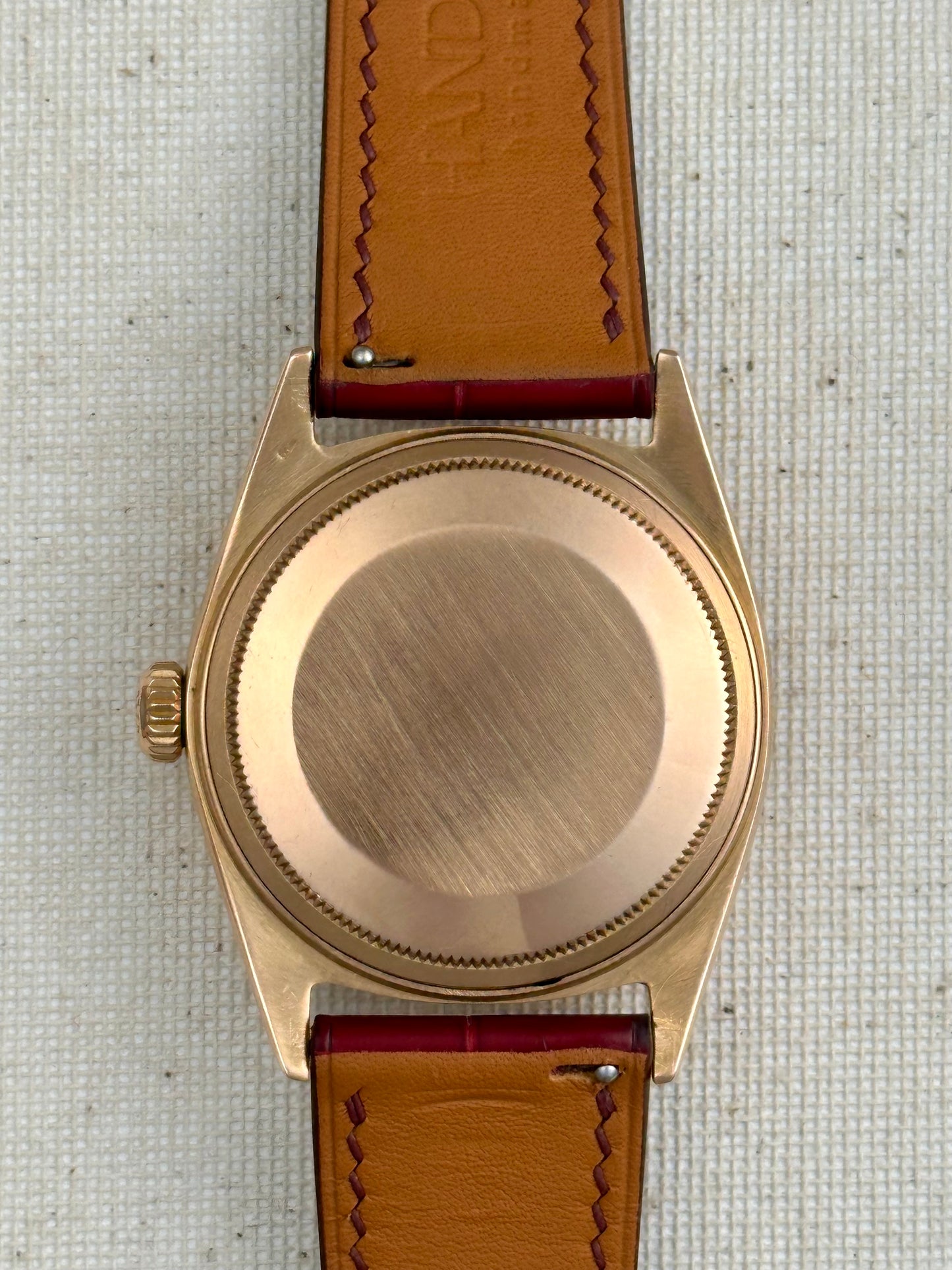 Rolex 18k Pink Gold - Day Date - Oxblood Vignette Diamond Dial Vintage