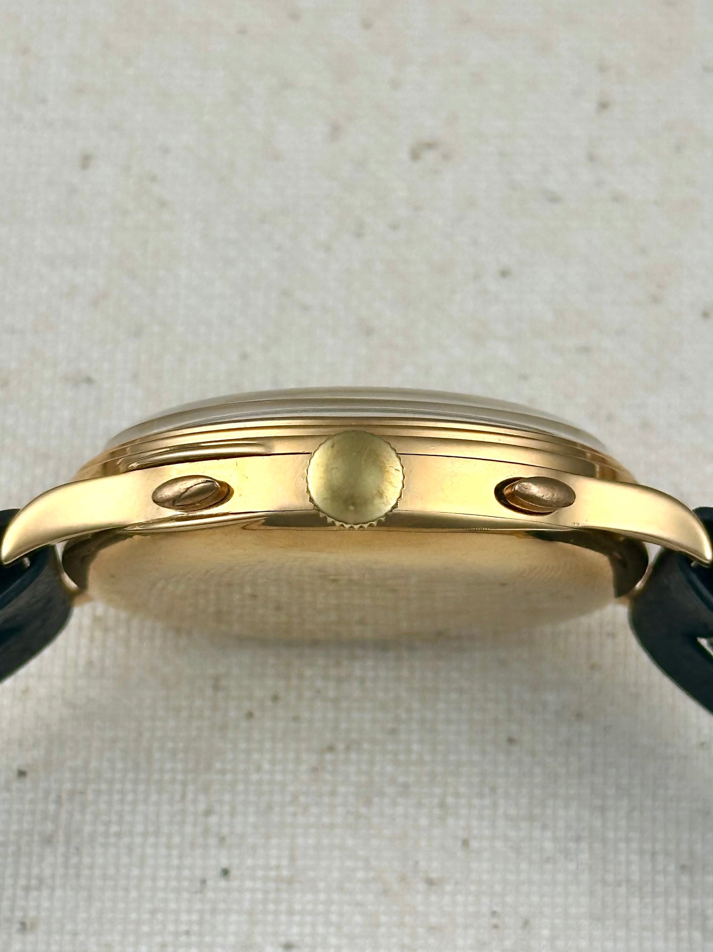 Eberhard 18k Yellow Gold Tri-Compax 1943 with Box Vintage