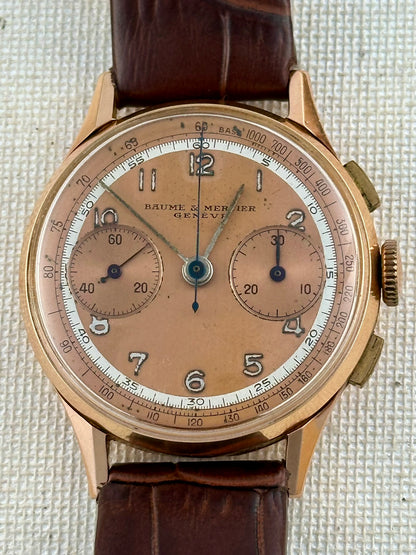 Baume Mercier Chronograph 14k Rose Gold vintage