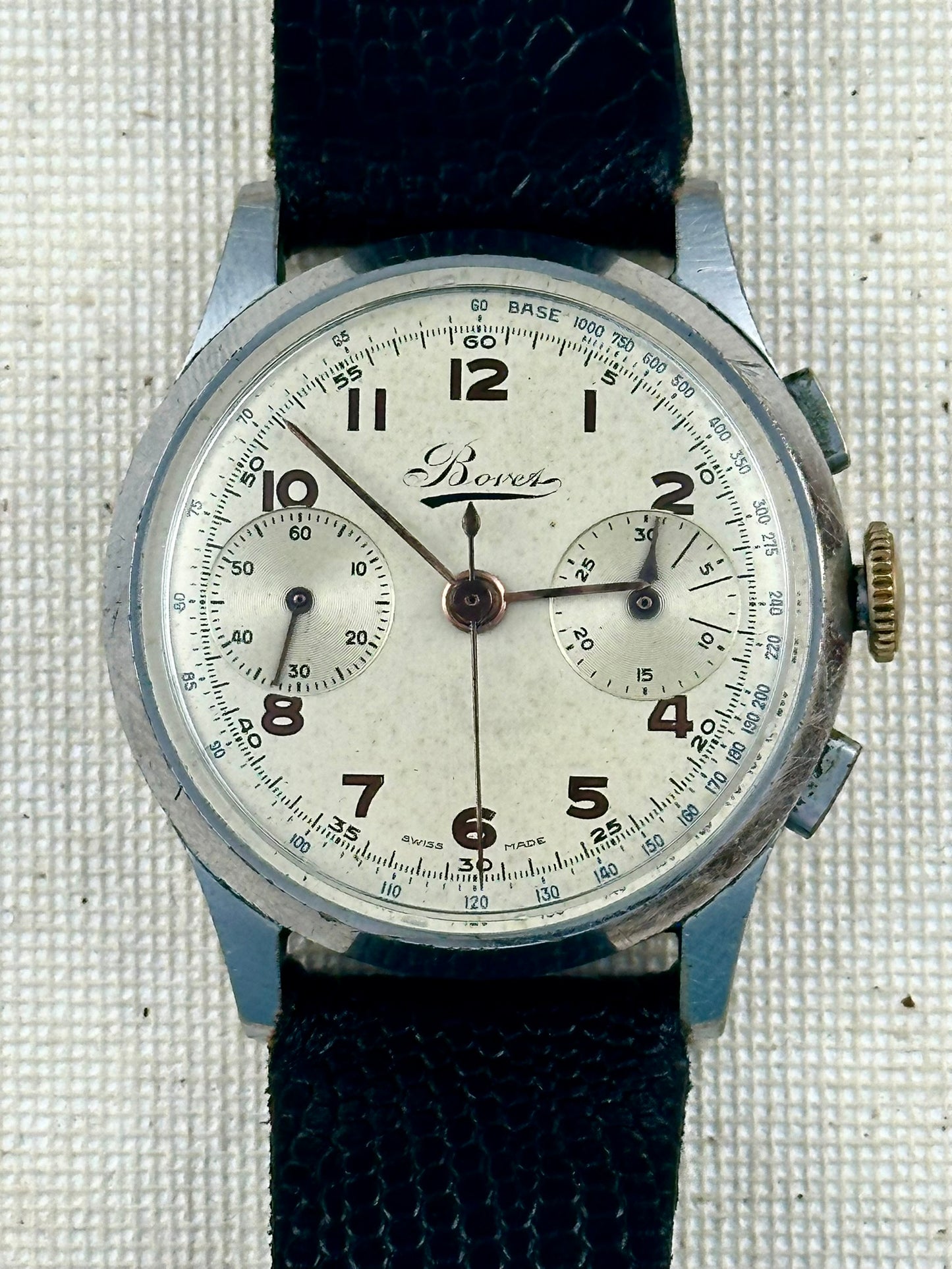 Bovet Chronograph 1940s Vintage "gold stick hands" rare