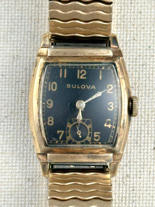 Bulova Black Dial Fancy Vintage