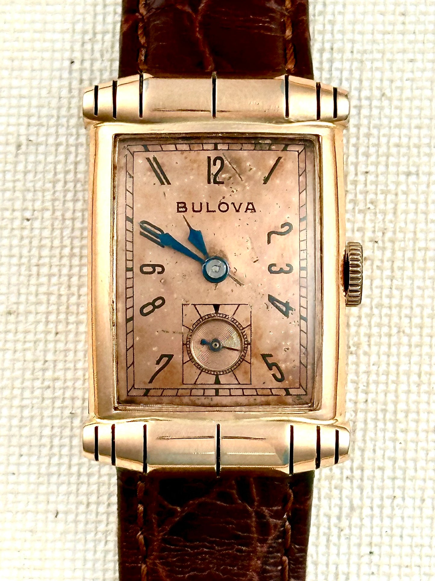 Bulova Tank Salmon Dial Vintage