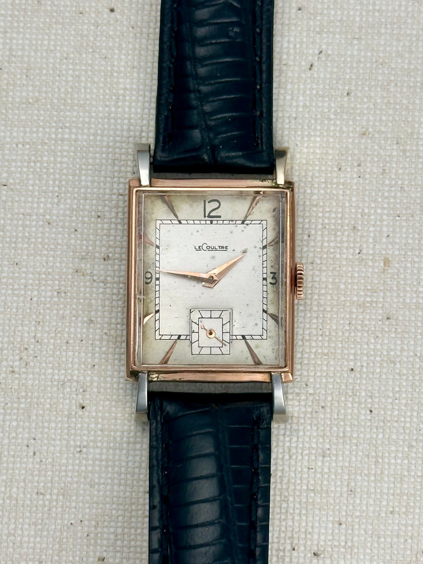 LeCoultre Rose Gold Cap Dress Tank Vintage