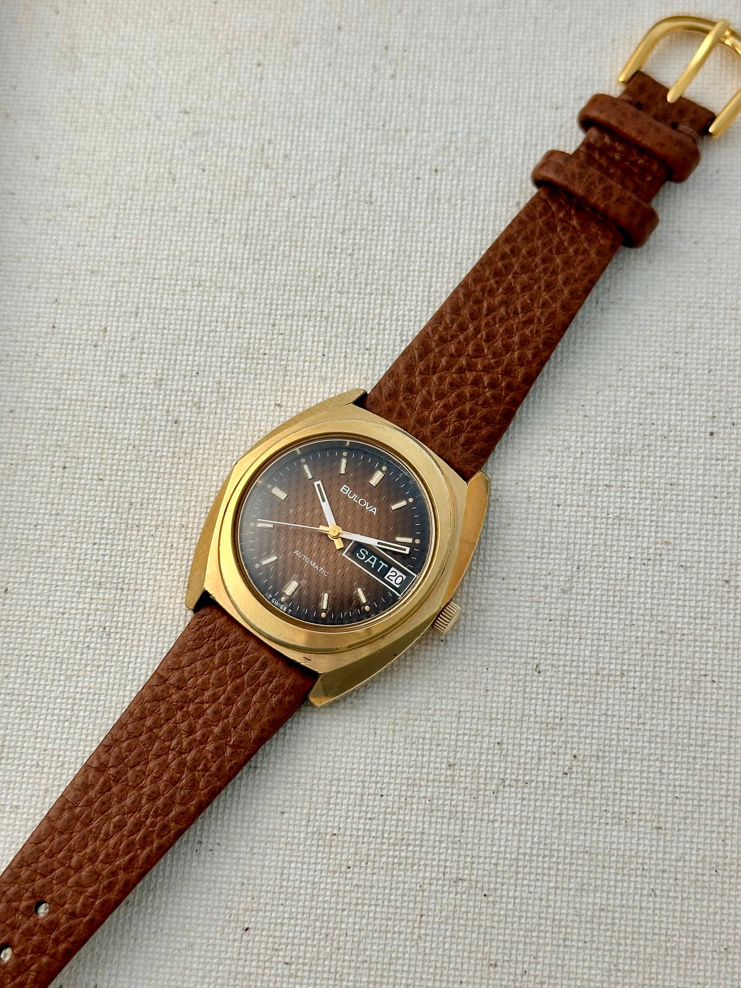 Bulova Carbon Fiber Crosshatch Dial Vintage