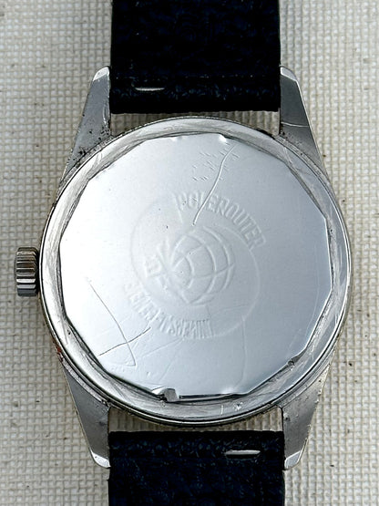 Universal Geneve Polerouter Date Black Crosshair Dial with Box Vintage