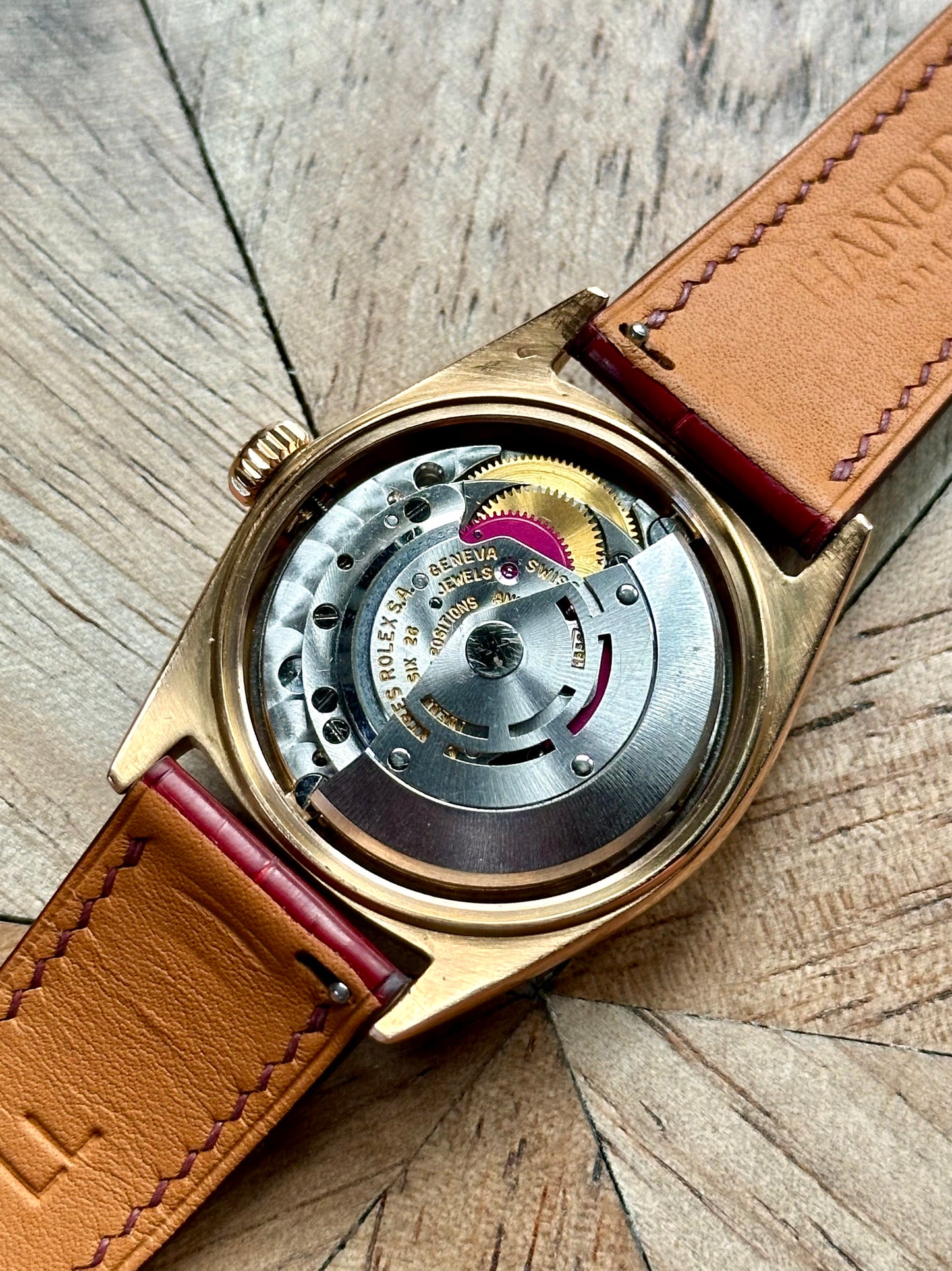 Rolex 18k Pink Gold - Day Date - Oxblood Vignette Diamond Dial Vintage