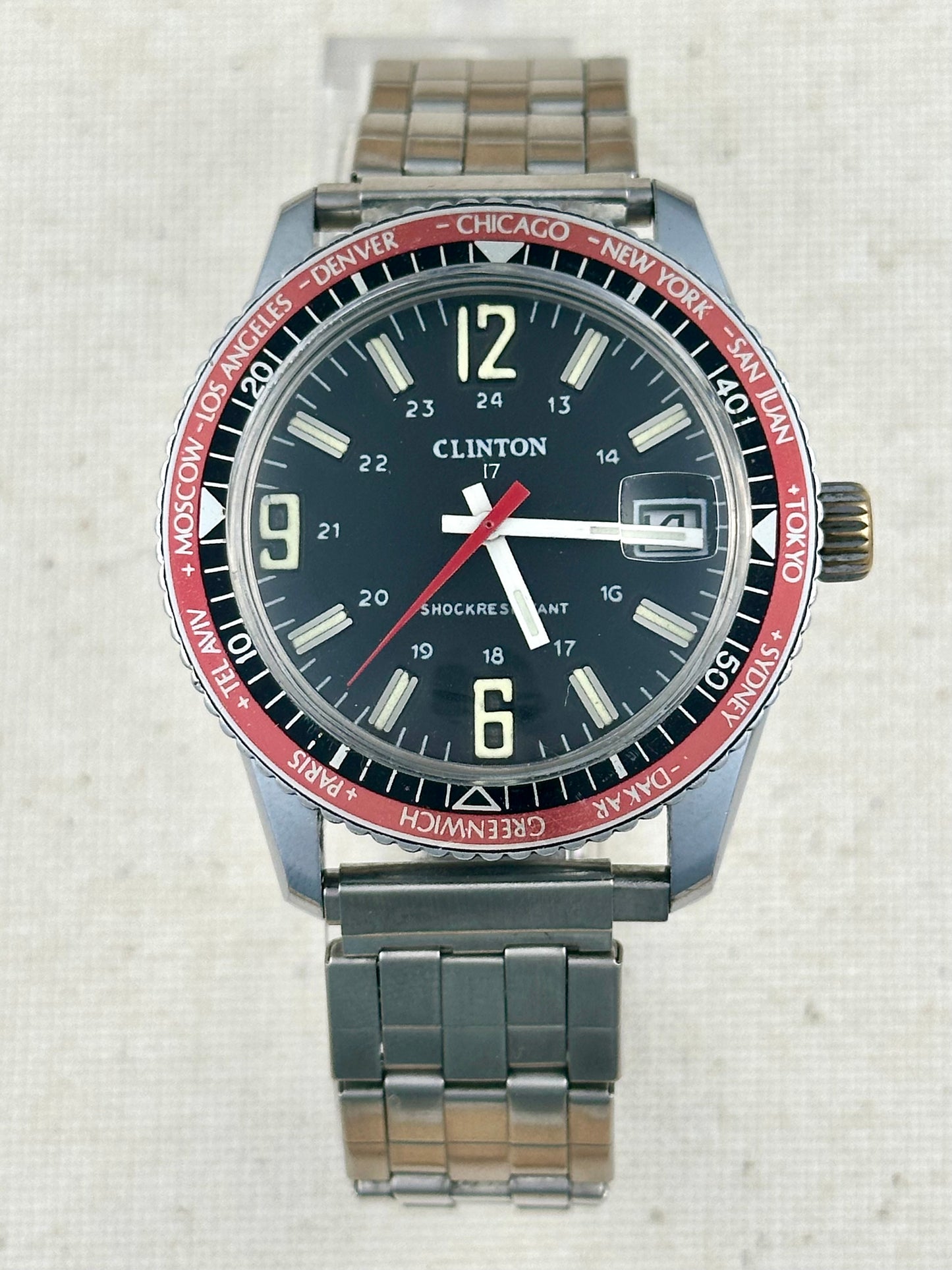 Clinton World Time Dive Vintage