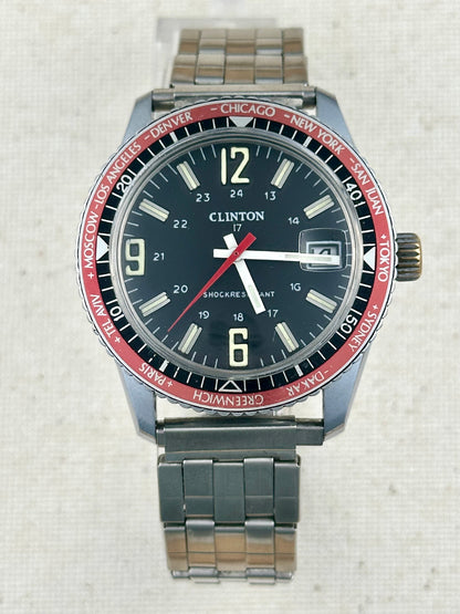 Clinton World Time Dive Vintage