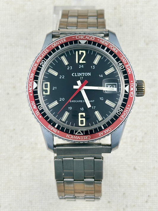 Clinton World Time Dive Vintage