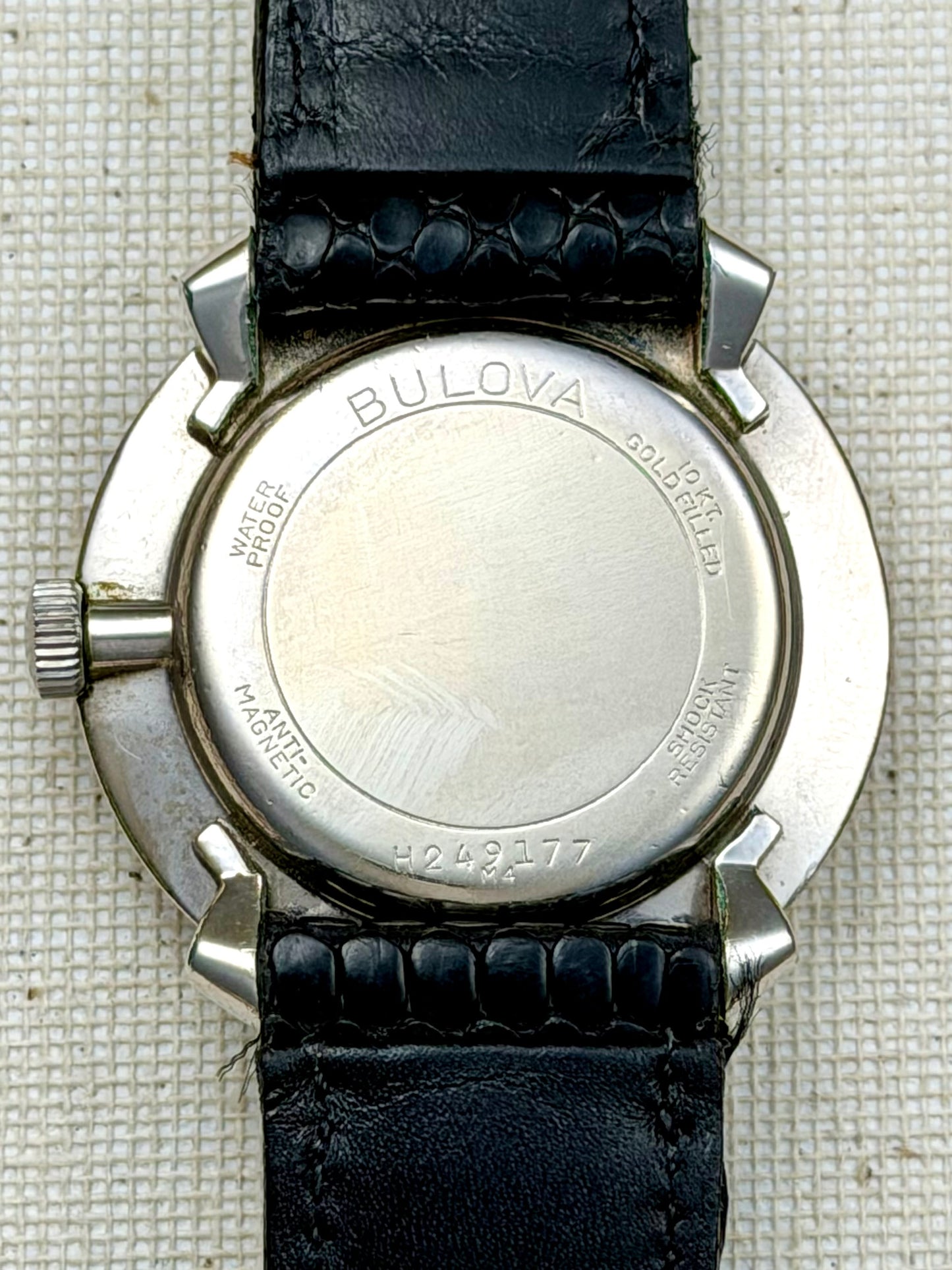 Bulova 10k White GF Diamond Dial Vintage
