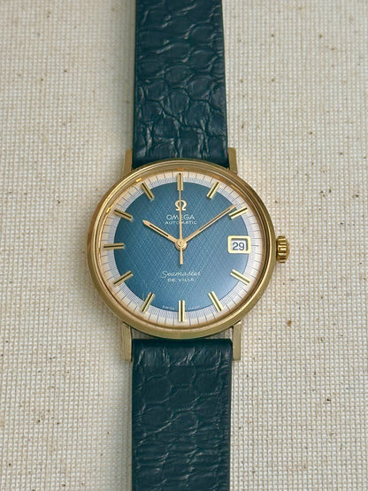 Omega Seamaster De Ville Electric Blue Singer Linen Dial Vintage