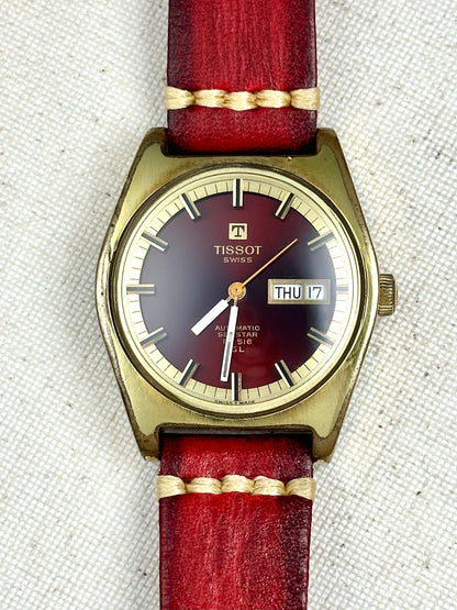 Tissot Seastar Red Dial Vintage